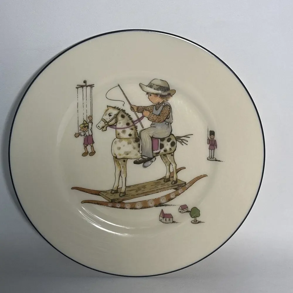 VTG Lenox Special Child’s 3 pc dinnerware set boy rocking horse bowl plate cup